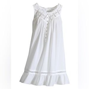 NWT Eileen West Moonlight Sonata Chemise Gown in White Cotton Lawn XS